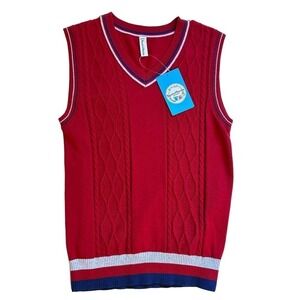 NWT Benito & Benita Red Sweater Vest 11-12